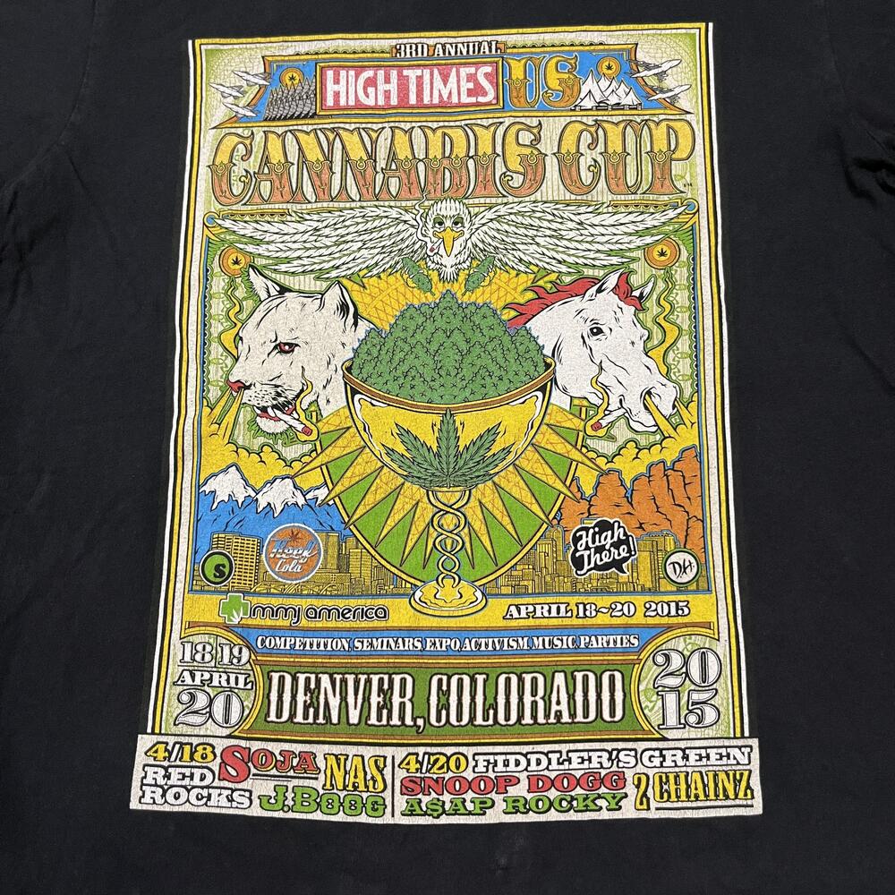 High Times Cannabis Cup Shirt Men RAW Snoop Dogg 2015 Denver Concert Tee - Picture 3 of 12